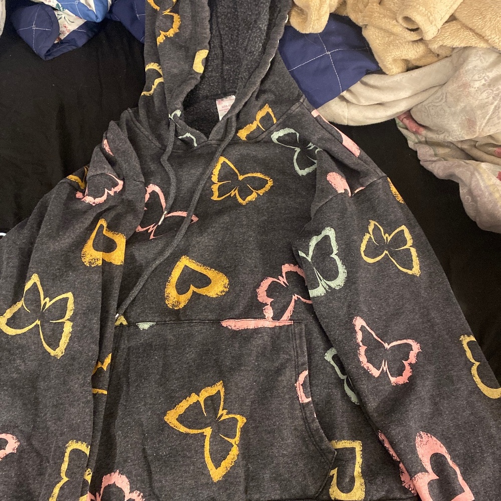 Super cute kids butterfly and heart hoodie